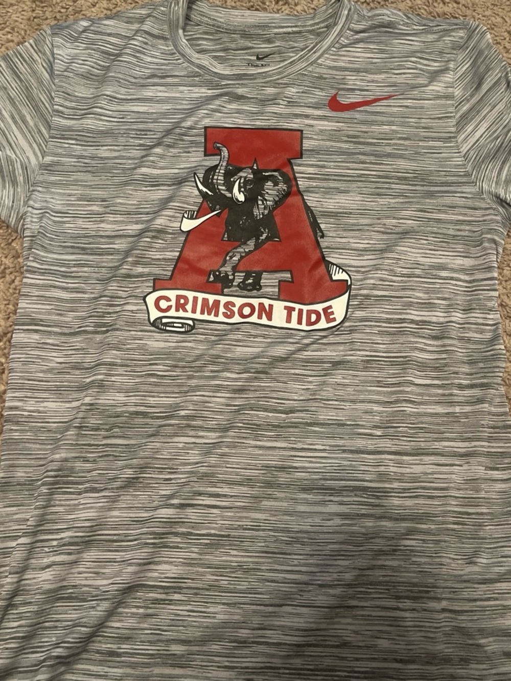 Nike Men’s Gray Tee Alabama  Red Crimson Tide Graphic